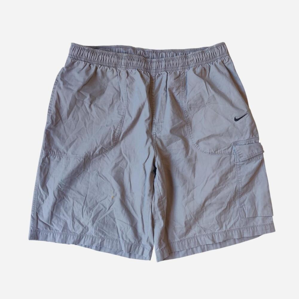 Vintage Gray Nike cargo shorts with elastic waistband
